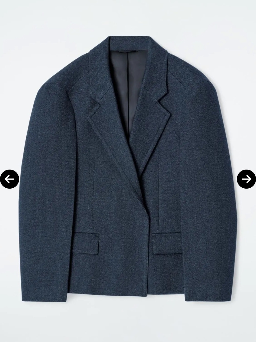 NWT COS Oversized Exaggerated-shoulder
Denim-look Blazer - Blue - Picture 3 of 13